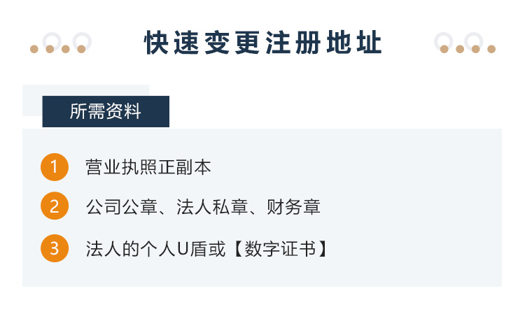 快速变更注册地址所需资料 