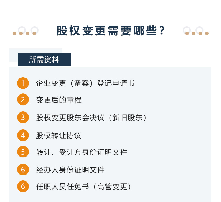 股权变更所需资料